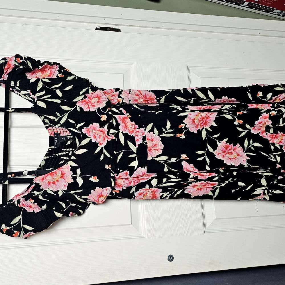Floral Black Dress